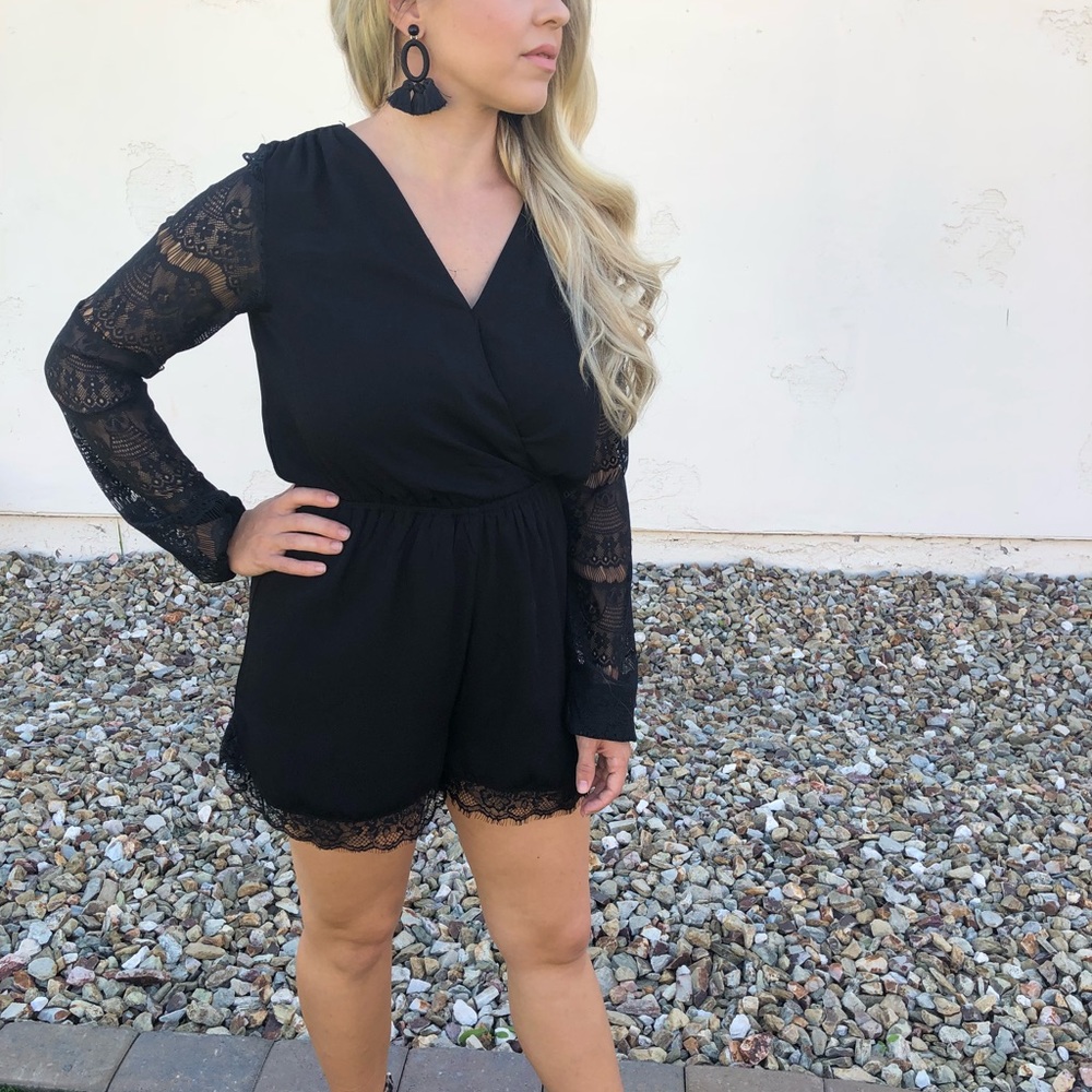 Flirty lace romper